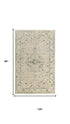 8' X 10' Beige Green Ivory And Blue Wool Medallion Hand Carved Handmade Area Rug