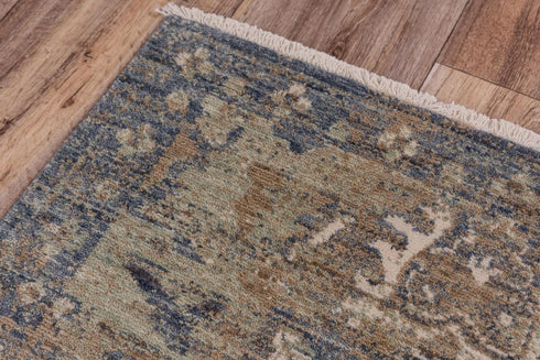 5' X 8' Charcoal Beige And Ivory Wool Oriental Hand Carved Handmade Area Rug