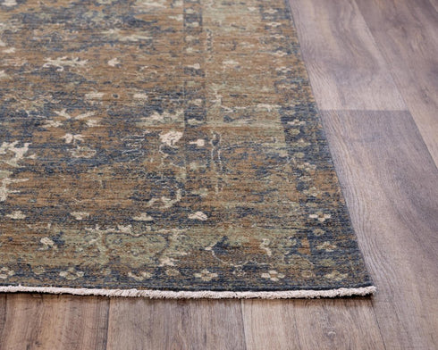 8' X 10' Charcoal Beige And Ivory Wool Oriental Hand Carved Handmade Area Rug