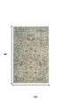 8' X 10' Beige Blue And Ivory Wool Oriental Hand Carved Handmade Area Rug