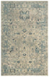 9' X 12' Beige Blue And Ivory Wool Oriental Hand Carved Handmade Area Rug