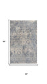 5' X 8' Beige Gray And Blue Wool Oriental Hand Carved Handmade Area Rug