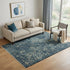 5' X 8' Blue Gray And Ivory Wool Oriental Hand Carved Handmade Area Rug