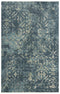 8' X 10' Blue Gray And Ivory Wool Oriental Hand Carved Handmade Area Rug