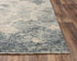 8' X 10' Blue Gray And Ivory Wool Abstract Hand Carved Handmade Area Rug