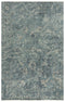 5' X 8' Blue Gray And Ivory Wool Abstract Hand Carved Handmade Area Rug