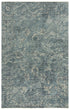 5' X 8' Blue Gray And Ivory Wool Abstract Hand Carved Handmade Area Rug