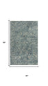 5' X 8' Blue Gray And Ivory Wool Abstract Hand Carved Handmade Area Rug
