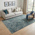 5' X 8' Blue Gray And Ivory Wool Abstract Hand Carved Handmade Area Rug
