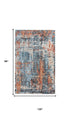 8' X 10' Blue Apricot And Ivory New Zealand Lambs Wool Abstract Hand Carved Handmade Area Rug