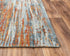 5' X 8' Blue And Apricot New Zealand Lambs Wool Abstract Hand Carved Handmade Area Rug