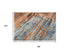 5' X 8' Blue And Apricot New Zealand Lambs Wool Abstract Hand Carved Handmade Area Rug
