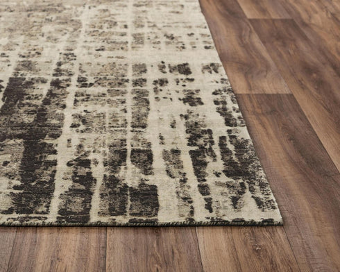 8' X 10' Green Brown And Beige New Zealand Lambs Wool Abstract Hand Carved Handmade Area Rug