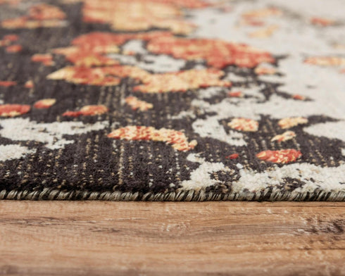 5' X 8' Brown Copper And Beige New Zealand Lambs Wool Abstract Hand Carved Handmade Area Rug