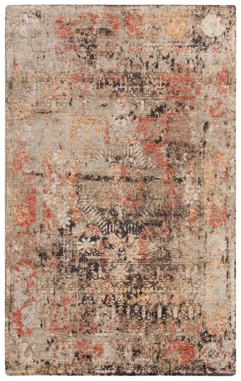 8' X 10' Green Copper And Beige New Zealand Lambs Wool Abstract Hand Carved Handmade Area Rug