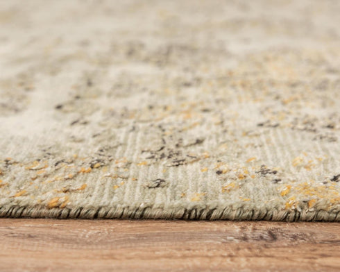 8' X 10' Beige Copper And Brown New Zealand Lambs Wool Abstract Hand Carved Handmade Area Rug