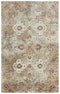 8' X 10' Green Beige And Apricot New Zealand Lambs Wool Oriental Hand Carved Handmade Area Rug