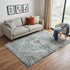 5' X 8' Blue Beige And Apricot New Zealand Lambs Wool Oriental Hand Carved Handmade Area Rug