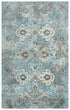 8' X 10' Blue Beige And Apricot New Zealand Lambs Wool Oriental Hand Carved Handmade Area Rug