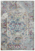 8' X 10' Blue Cream And Gold Oriental Area Rug