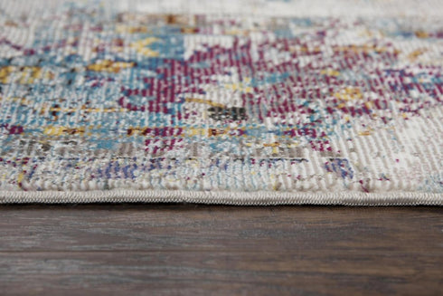 9' X 12' Blue Cream And Gold Oriental Area Rug