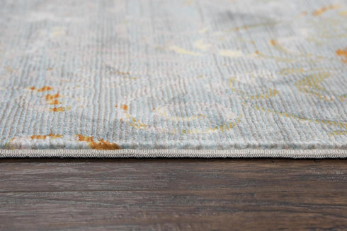 9' X 12' Blue Gray And Cream Oriental Area Rug