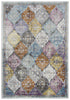 8' X 10' Cream Rust Gold And Blue Diamond Area Rug
