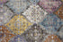 8' X 10' Cream Rust Gold And Blue Diamond Area Rug