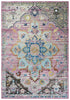 8' X 10' Blue Gray Cream Rust And Gold Medallion Area Rug