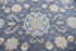 9' X 12' Dark Gray Blue And Tan Wool Floral Hand Tufted Area Rug