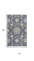 9' X 12' Dark Gray Blue And Tan Wool Floral Hand Tufted Area Rug