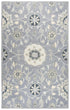 8' Gray Taupe And Tan Wool Floral Hand Tufted Area Rug