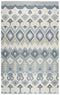 8' Natural Tan Gray And Dark Gray Wool Southwestern Hand Tufted Area Rug