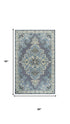 5' X 8' Dark Gray Blue Gray Natural And Ivory Wool Medallion Hand Tufted Area Rug