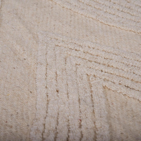 8' X 10' Ivory And White Wool Diamond Hand Tufted Area Rug