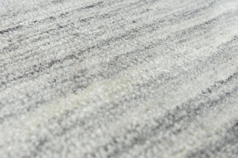 9' X 12' Gray And Dark Gray Striped Hand Tufted Area Rug
