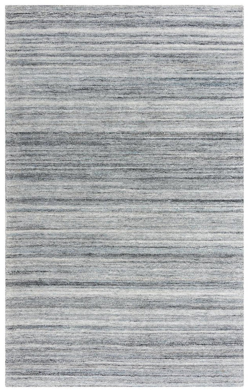 9' X 12' Gray Dark Gray And Ivory Striped Hand Tufted Area Rug