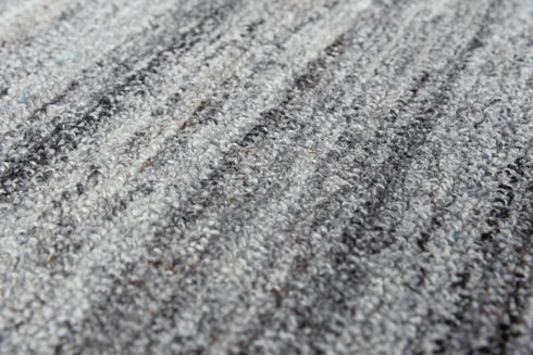 9' X 12' Gray Dark Gray And Ivory Striped Hand Tufted Area Rug