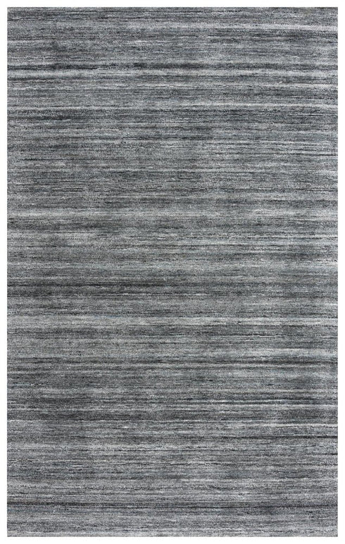 5' X 8' Beige Gray And Charcoal Striped Hand Tufted Area Rug