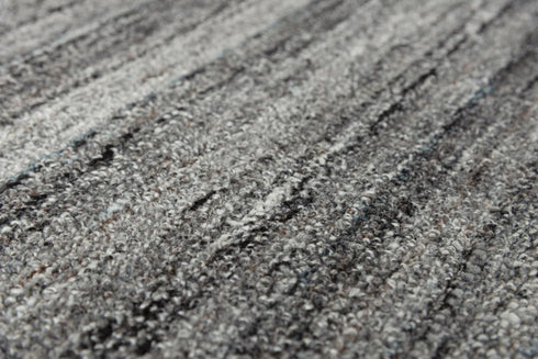 5' X 8' Beige Gray And Charcoal Striped Hand Tufted Area Rug