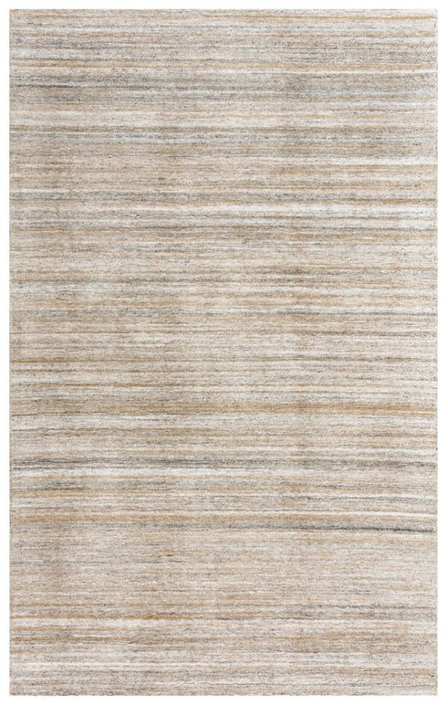 5' X 8' Brown Ivory And Dark Gray Striped Hand Tufted Area Rug