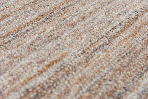 5' X 8' Brown Ivory And Dark Gray Striped Hand Tufted Area Rug