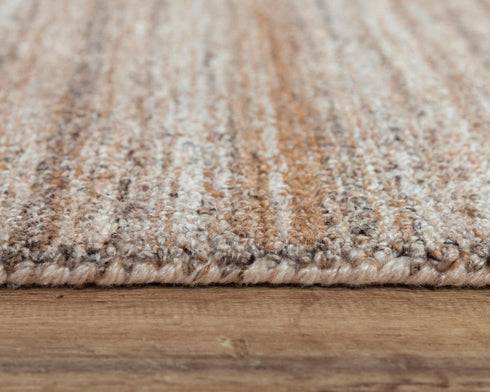 5' X 8' Brown Ivory And Dark Gray Striped Hand Tufted Area Rug