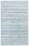 5' X 8' Teal Dark Gray And Ivory Striped Hand Tufted Area Rug