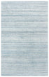 8' X 10' Teal Dark Gray And Ivory Striped Hand Tufted Area Rug