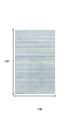 9' X 12' Teal Dark Gray And Ivory Striped Hand Tufted Area Rug