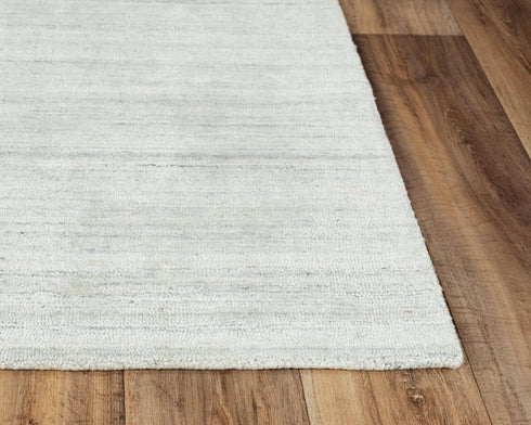 8' X 10' Ivory And Gray Striped Hand Tufted Area Rug