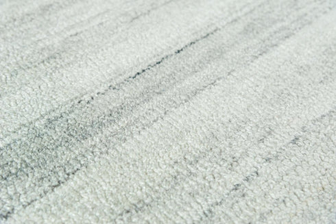 8' X 10' Ivory And Gray Striped Hand Tufted Area Rug