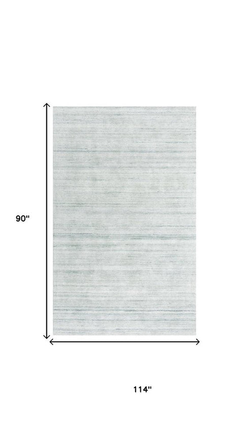 8' X 10' Ivory And Gray Striped Hand Tufted Area Rug