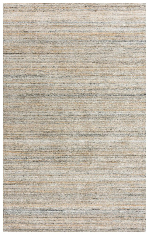 8' X 10' Beige Brown Black Ivory And Light Gray Striped Hand Tufted Area Rug